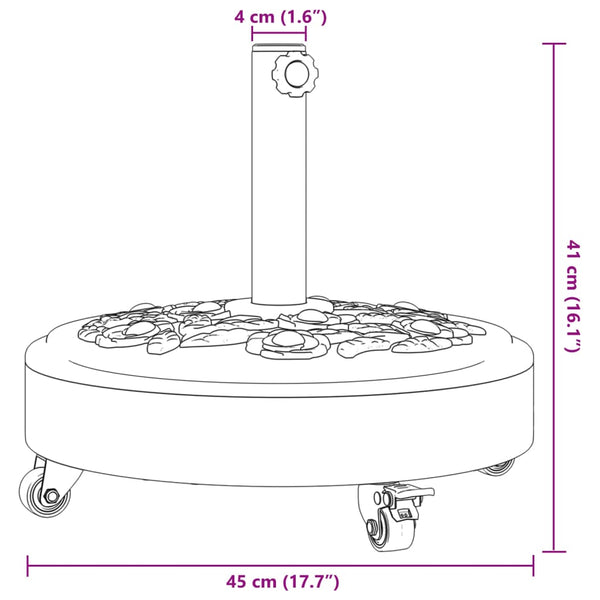 Sonnenschirmständer mit Rollen 27 kg