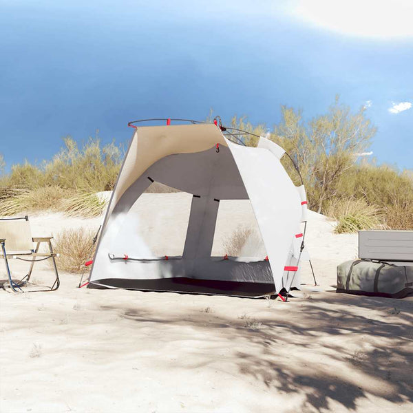 Strandzelt 2 Personen Grau Wasserdicht Quick Release