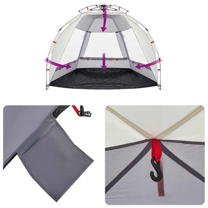 Strandzelt 2 Personen Grau Wasserdicht Quick Release
