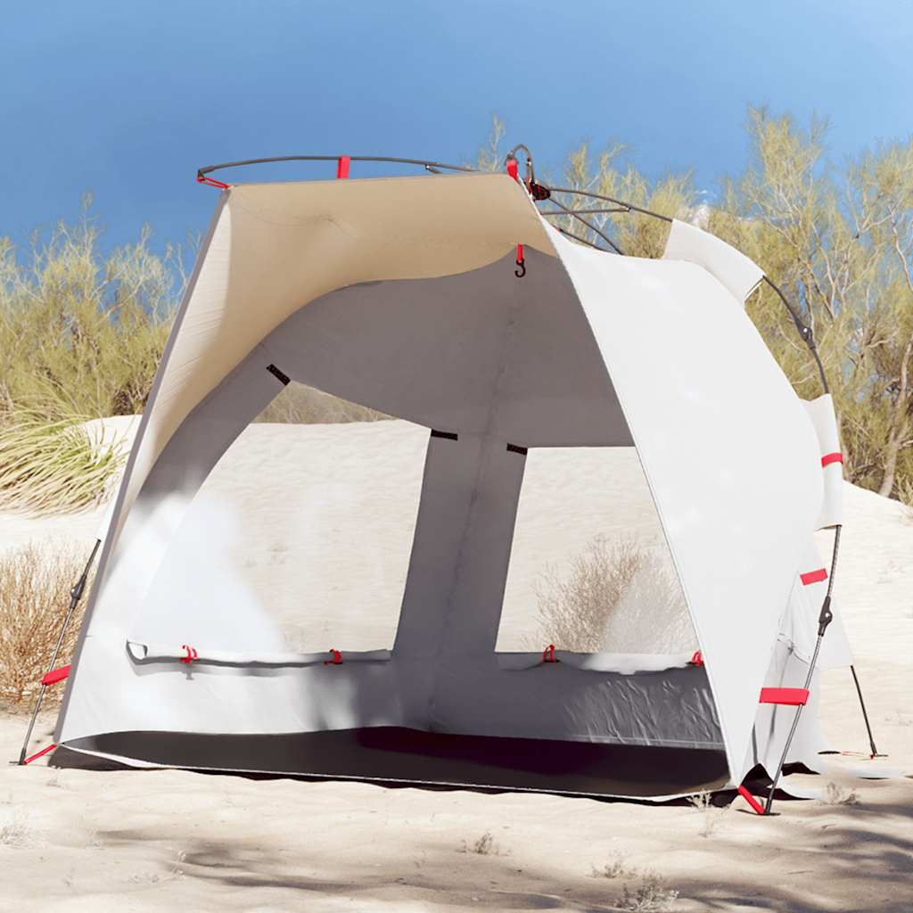 Strandzelt 2 Personen Grau Wasserdicht Quick Release