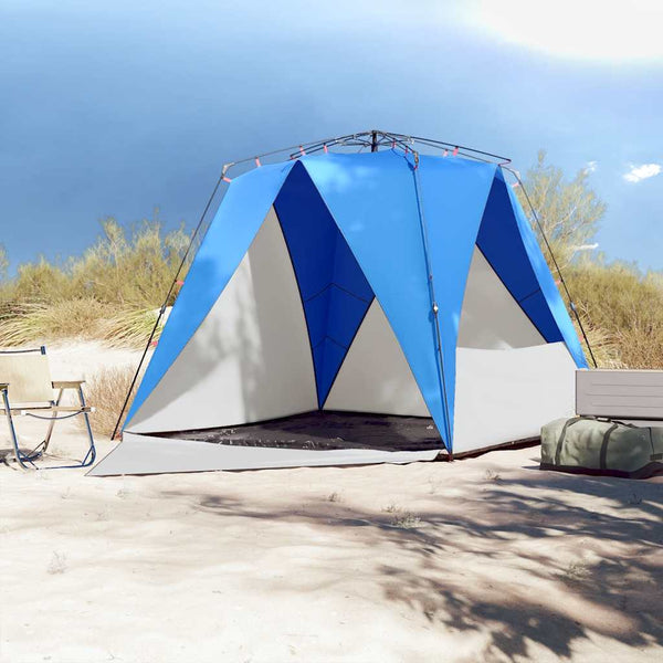Strandzelt für 4 Personen, Azurblau, Wasserdicht