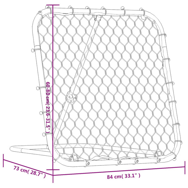 Verstellbarer Fußball-Rebounder, Schwarz