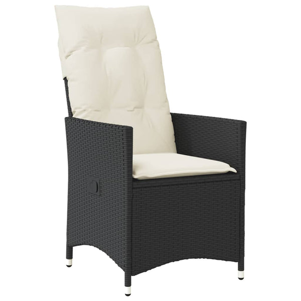 3-tlg. Bistro-Set Schwarz Poly Rattan Akazie