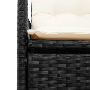 3-tlg. Bistro-Set Schwarz Poly Rattan Akazie