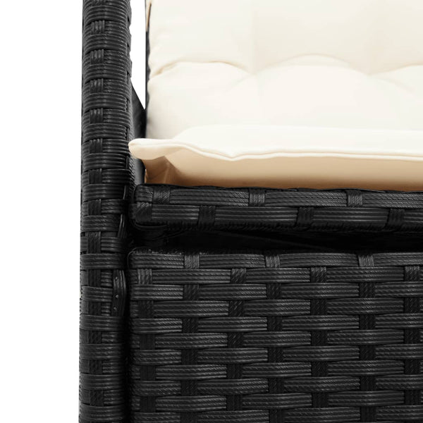 3-tlg. Bistro-Set Schwarz Poly Rattan Akazie