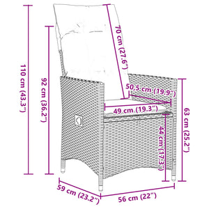 3-tlg. Bistro-Set Schwarz Poly Rattan Akazie
