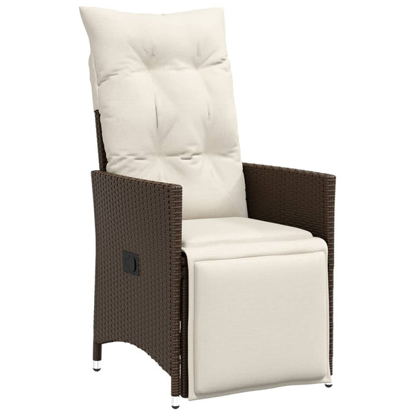 7-tlg. Garten Bistro Set Braun Poly Rattan