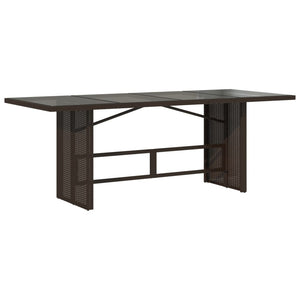 7-tlg. Garten Bistro Set Braun Poly Rattan