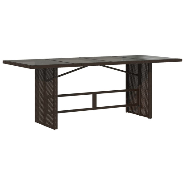 7-tlg. Garten Bistro Set Braun Poly Rattan