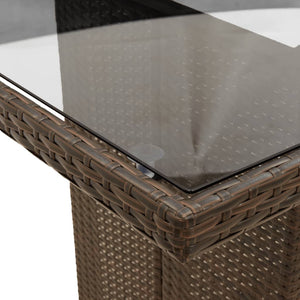 7-tlg. Garten Bistro Set Braun Poly Rattan