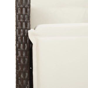 7-tlg. Garten Bistro Set Braun Poly Rattan