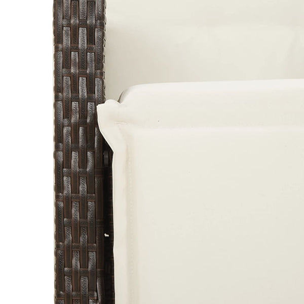 7-tlg. Garten Bistro Set Braun Poly Rattan