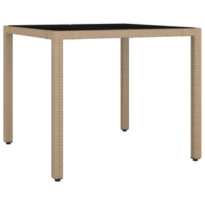 3-tlg. Garten Bistro Set Beige Poly Rattan