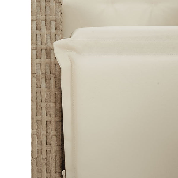 3-tlg. Garten Bistro Set Beige Poly Rattan