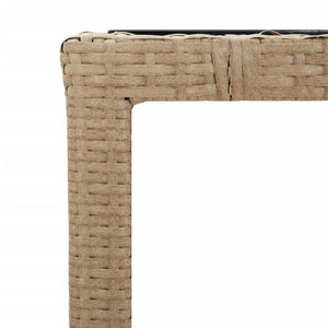 3-tlg. Garten Bistro Set Beige Poly Rattan