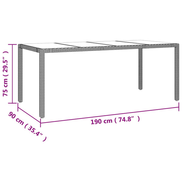 9-teiliges Garten-Bistro-Set Beige Poly Rattan