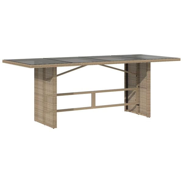 7-tlg. Garten Bistro Set Beige Poly Rattan