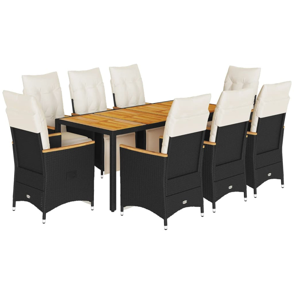 9-teiliges Garten Bistro Set mit Kissen