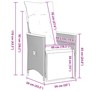 9-teiliges Garten Bistro Set mit Kissen