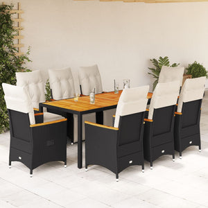 9-teiliges Garten Bistro Set mit Kissen