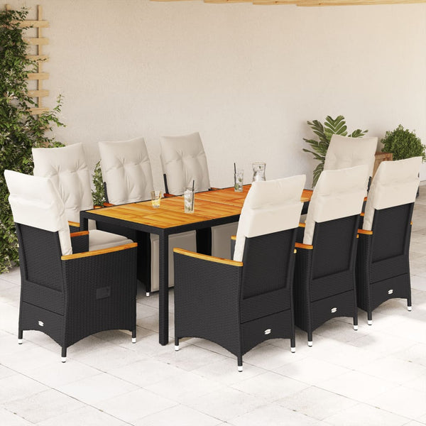 9-teiliges Garten Bistro Set mit Kissen