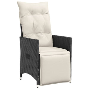 11-teiliges Garten-Bistro-Set Schwarz Poly Rattan