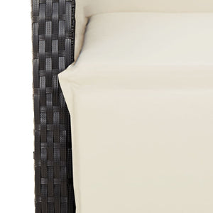 11-teiliges Garten-Bistro-Set Schwarz Poly Rattan