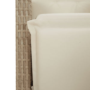 11-tlg. Garten Bistro Set Beige Poly Rattan