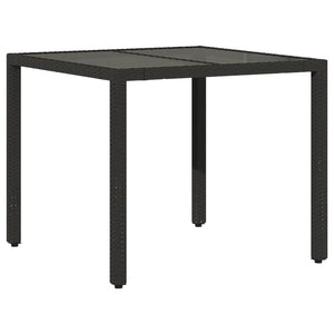 3-tlg. Garten Essgruppe Schwarz Poly Rattan