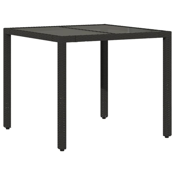3-tlg. Garten Essgruppe Schwarz Poly Rattan