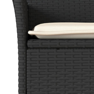 3-tlg. Garten Essgruppe Schwarz Poly Rattan