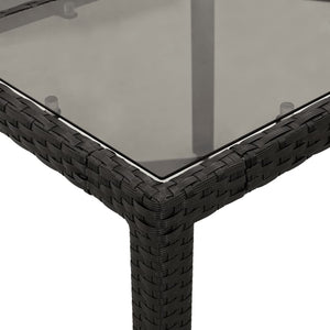 3-tlg. Garten Essgruppe Schwarz Poly Rattan