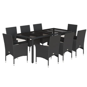 9-teilige Garten Essgruppe mit Kissen