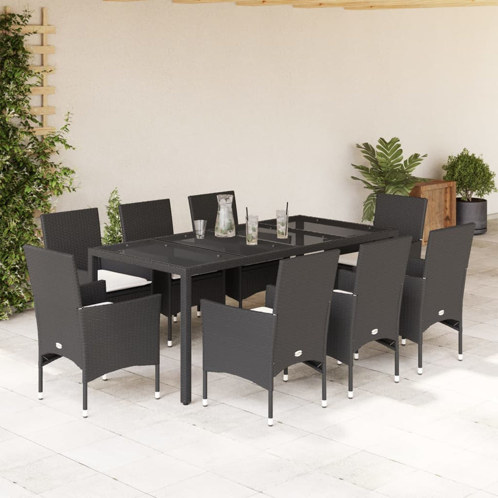 9-teilige Garten Essgruppe mit Kissen