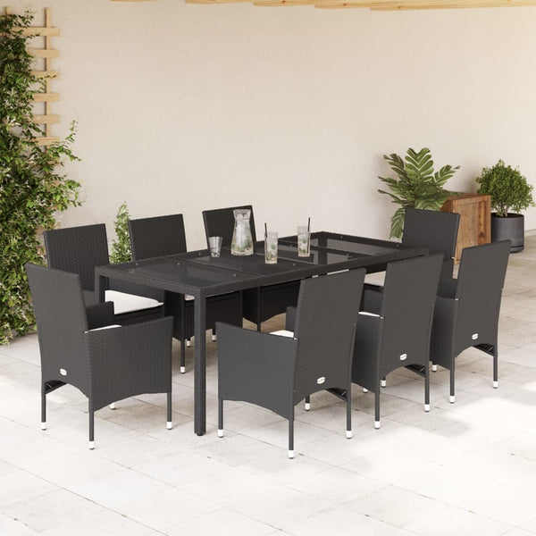 9-teilige Garten Essgruppe mit Kissen