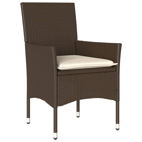 3-tlg. Garten Essgruppe Braun Poly Rattan