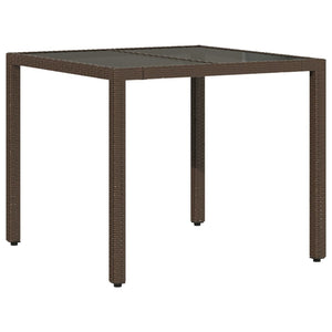 3-tlg. Garten Essgruppe Braun Poly Rattan