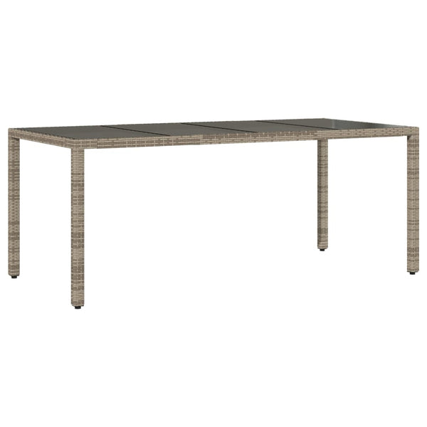 9-teilige Garten Essgruppe Grau Poly Rattan