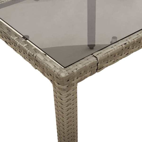 9-teilige Garten Essgruppe Grau Poly Rattan