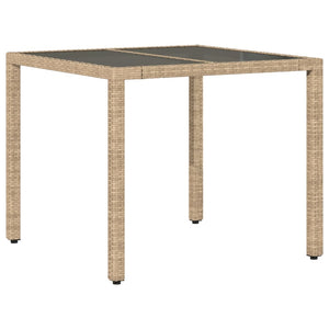 3-tlg. Garten Essgruppe Beige Poly Rattan