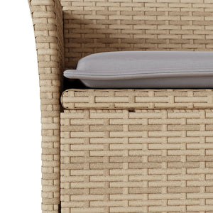 3-tlg. Garten Essgruppe Beige Poly Rattan