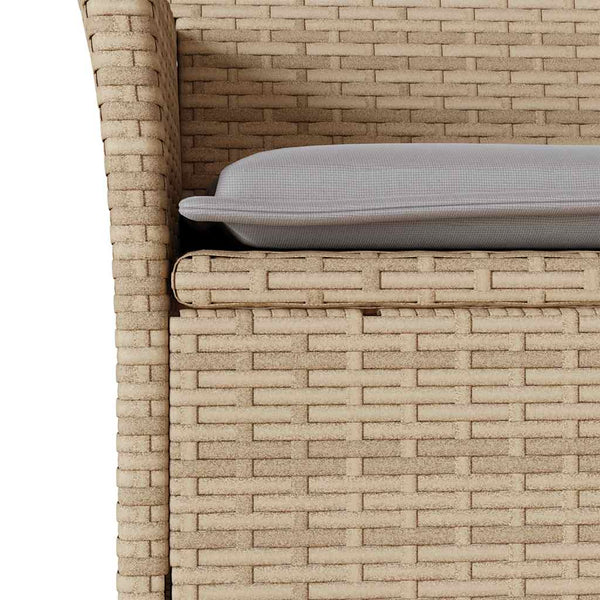 9-tlg. Garten Essgruppe Beige Poly Rattan