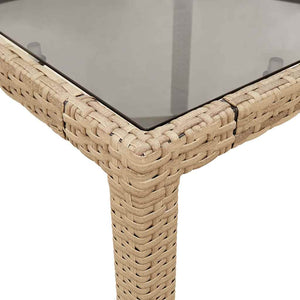 9-tlg. Garten Essgruppe Beige Poly Rattan