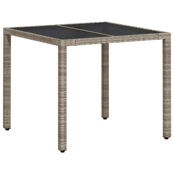 3-tlg. Garten Essgruppe Hellgrau Poly Rattan