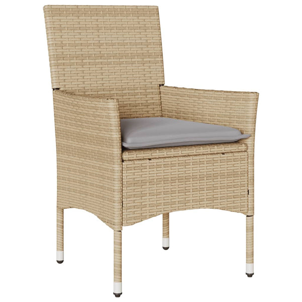 11-tlg. Garten Essgruppe Beige Poly Rattan