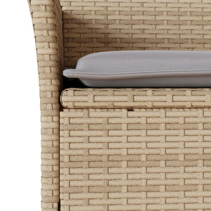 11-tlg. Garten Essgruppe Beige Poly Rattan