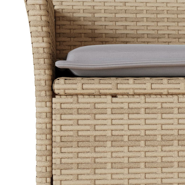 11-tlg. Garten Essgruppe Beige Poly Rattan