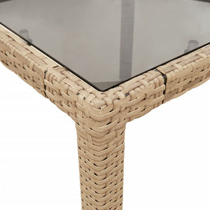 11-tlg. Garten Essgruppe Beige Poly Rattan