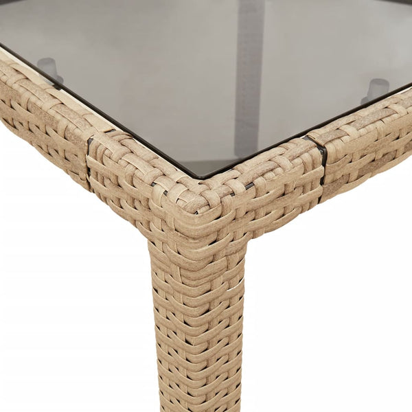 11-tlg. Garten Essgruppe Beige Poly Rattan