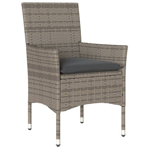 5-tlg. Garten Essgruppe Grau Poly Rattan